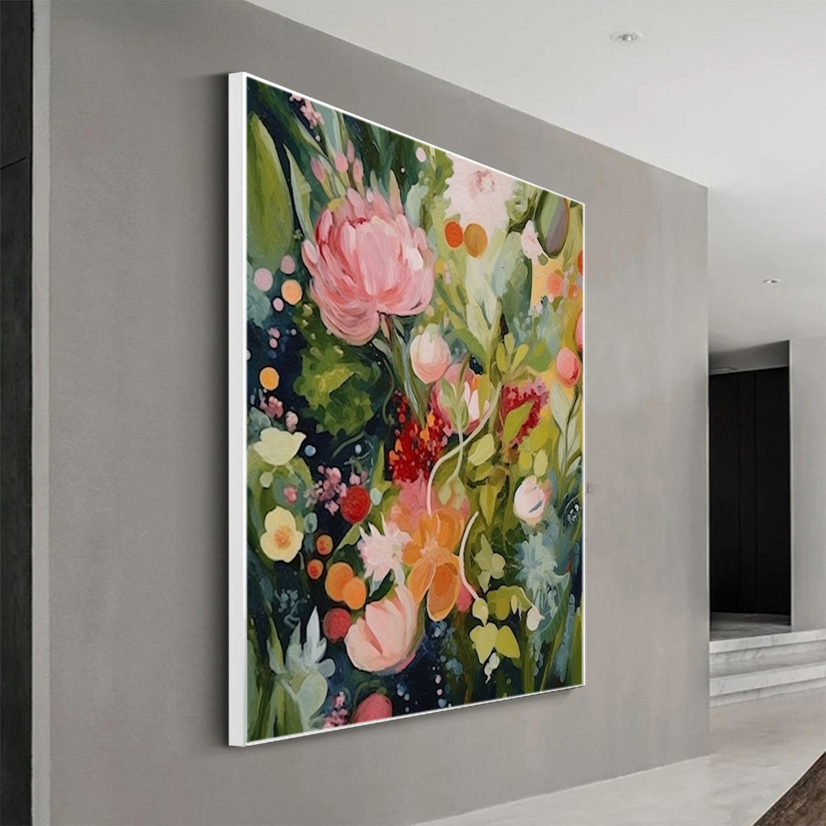 BLOOMING RHAPSODY: Textured Floral Oil Painting - Image 4