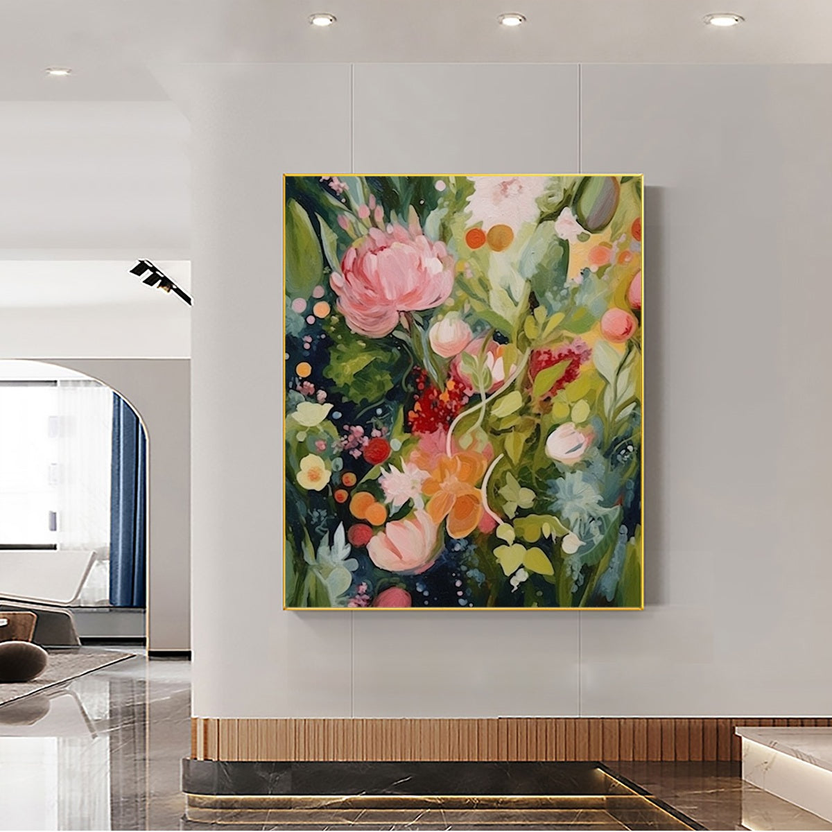 BLOOMING RHAPSODY: Textured Floral Oil Painting - Image 5