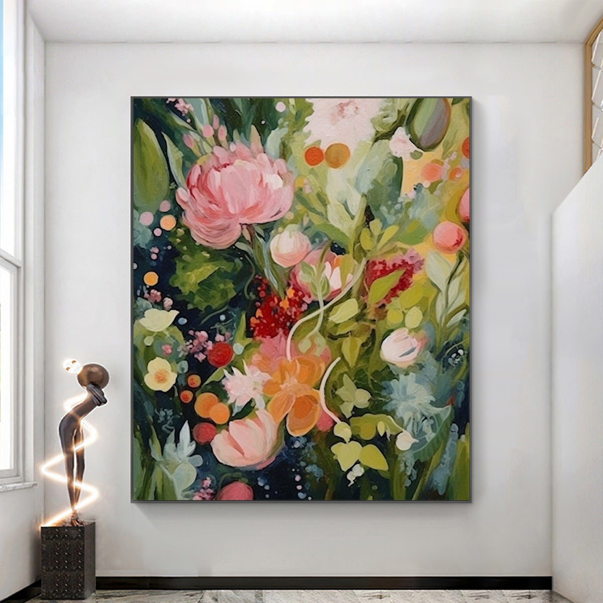 BLOOMING RHAPSODY: Textured Floral Oil Painting - Image 7