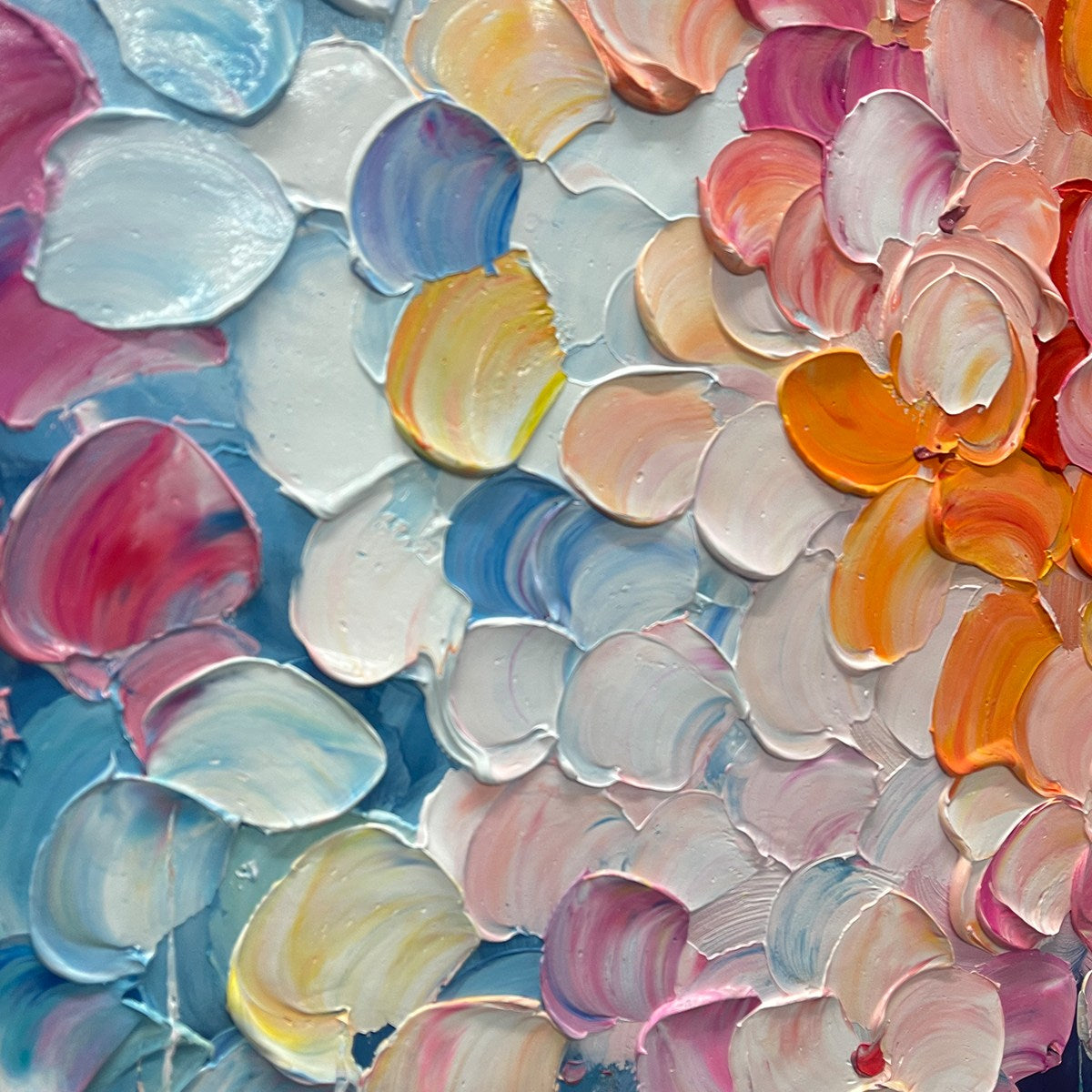 BLOOMING RHAPSODY: Textured Impasto Floral Oil Painting - Image 3