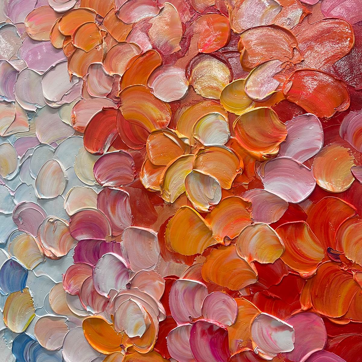 BLOOMING RHAPSODY: Textured Impasto Floral Oil Painting - Image 6