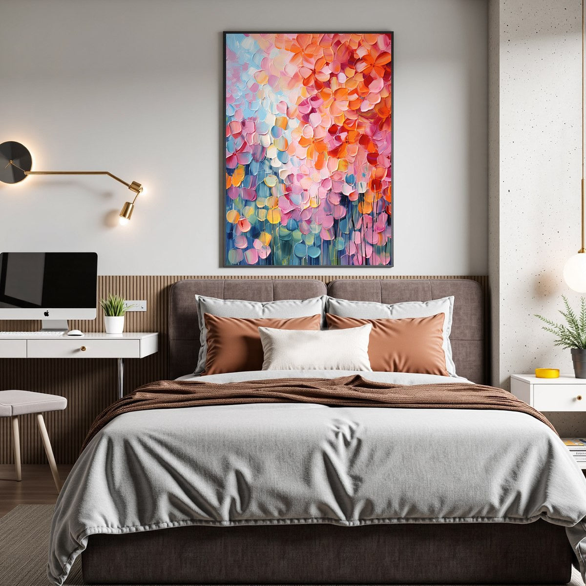 BLOOMING RHAPSODY: Textured Impasto Floral Oil Painting - Image 7