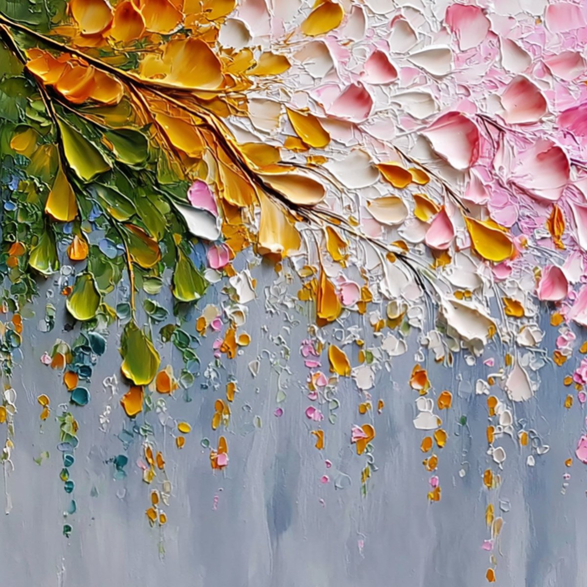 PETAL-RAIN-Heavy-Texture-Impasto-Floral-Abstract - Image 3