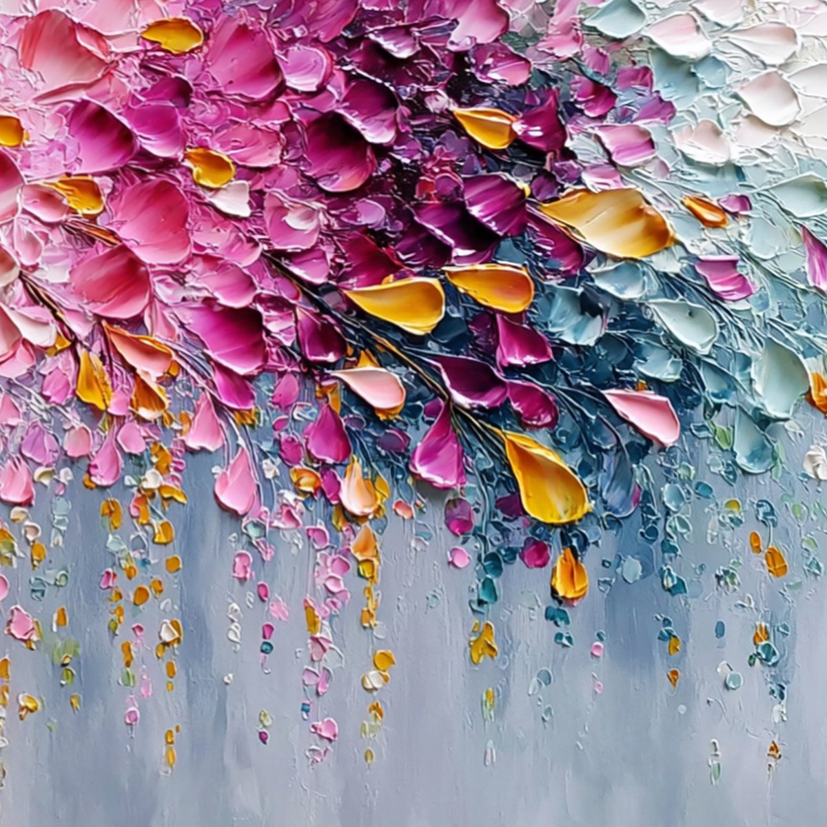 PETAL-RAIN-Heavy-Texture-Impasto-Floral-Abstract - Image 5