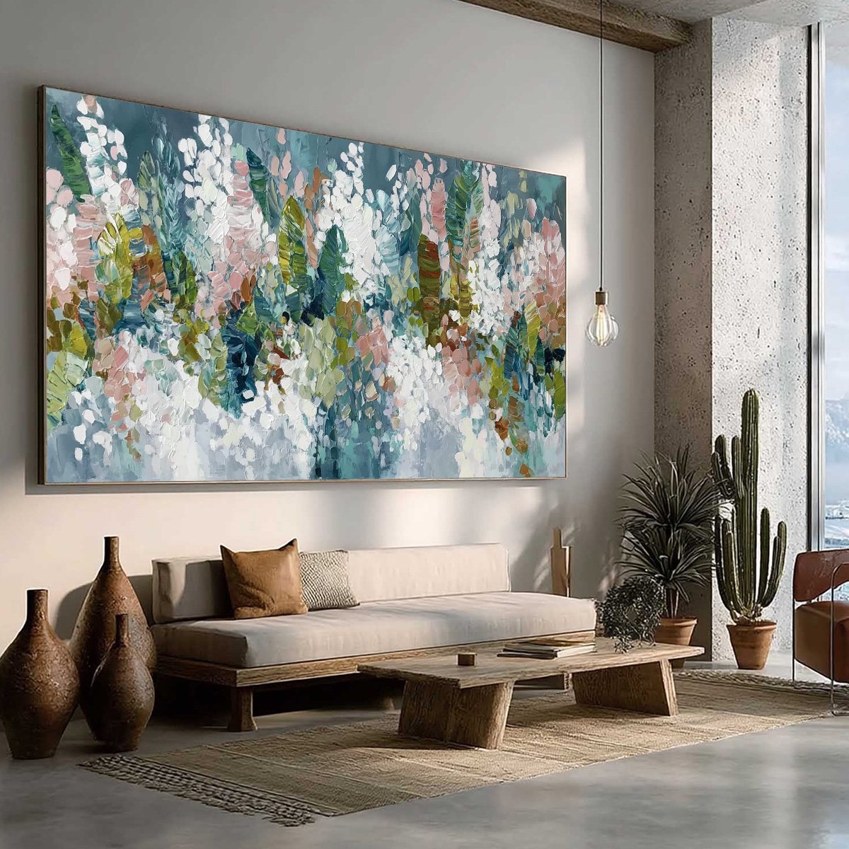 BLOSSOM REVERIE: Textured Abstract Floral Impasto Oil Painting - Image 8