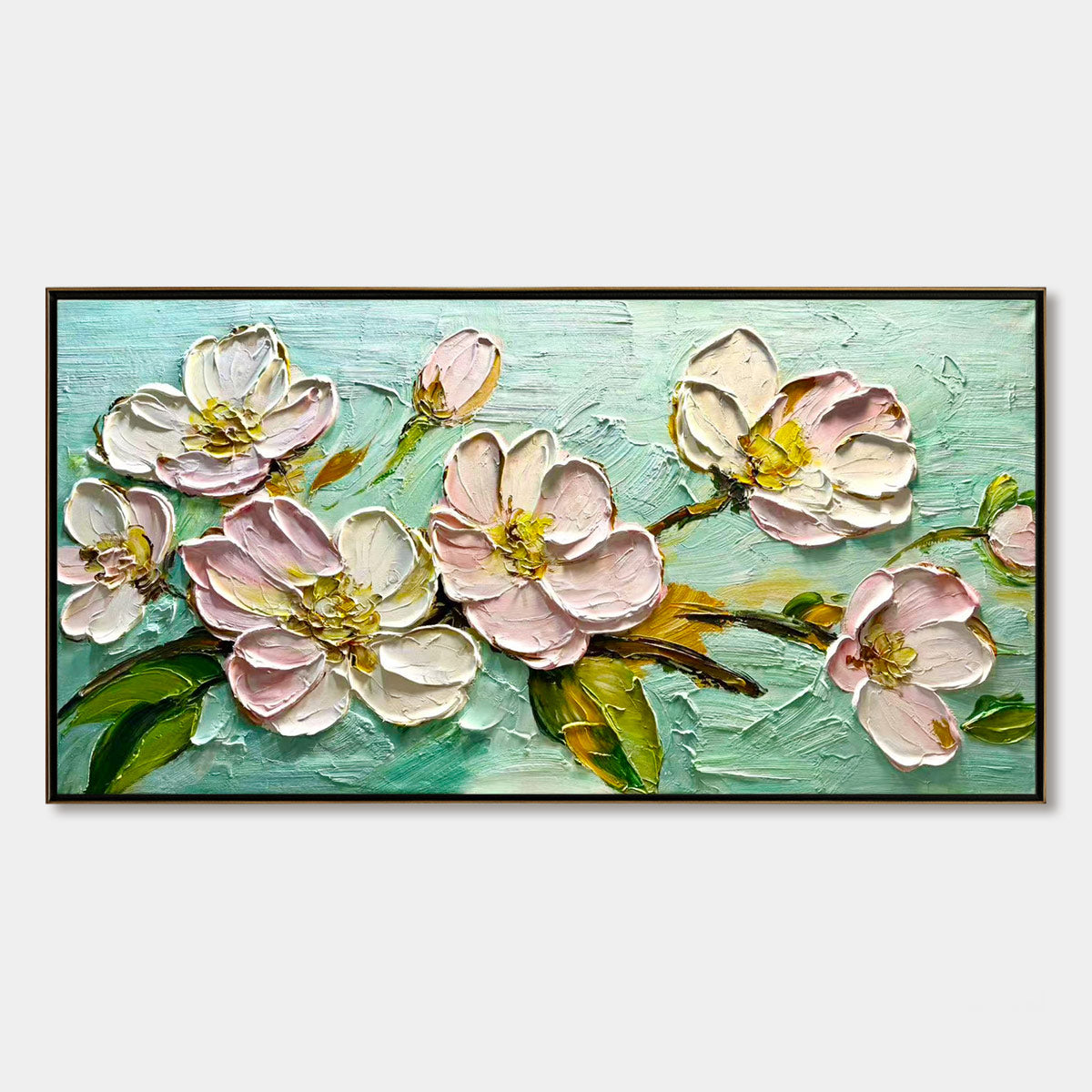 Ready to Ship | BLOSSOM SERENADE: Textured Impasto Floral Oil Painting - Image 3