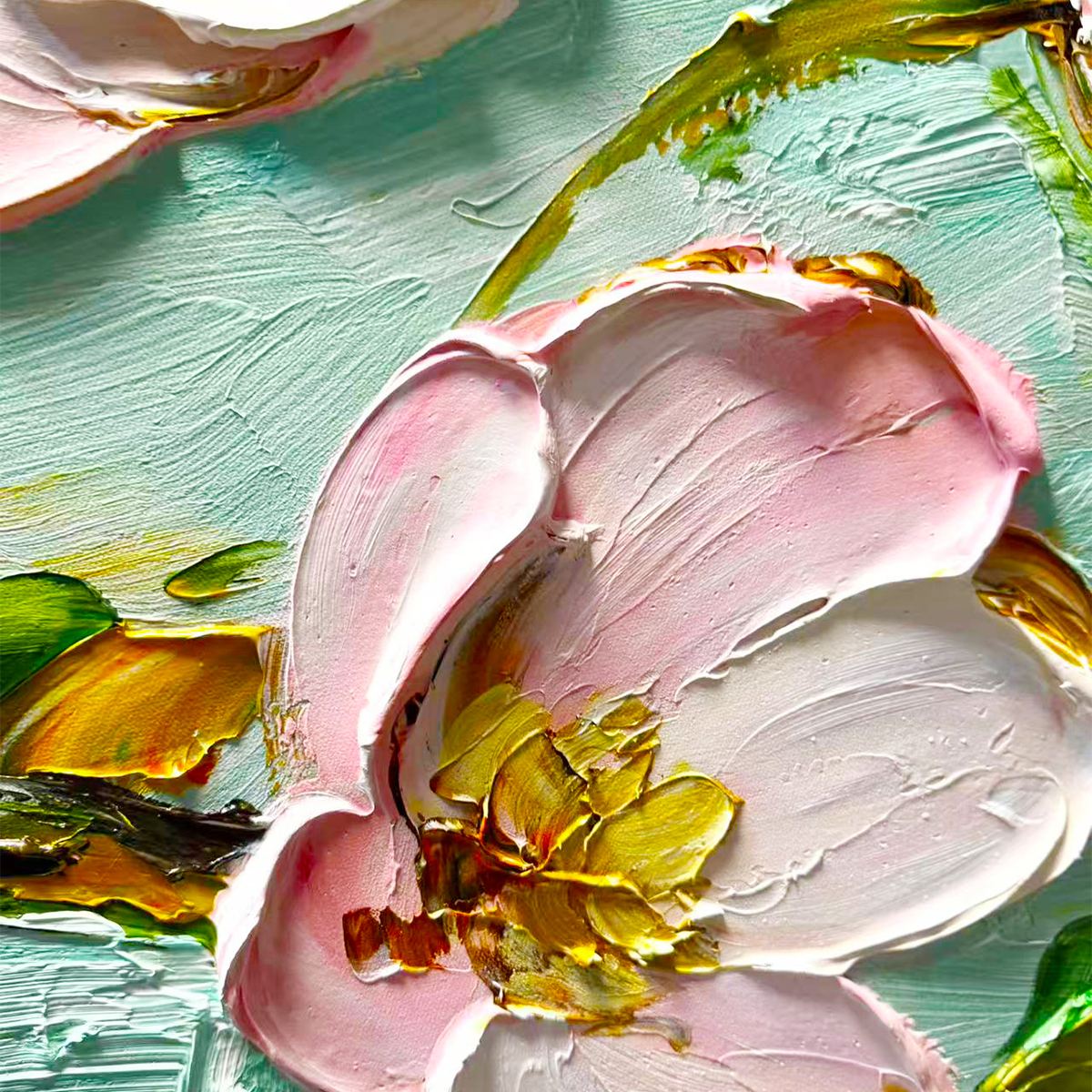 Ready to Ship | BLOSSOM SERENADE: Textured Impasto Floral Oil Painting - Image 4