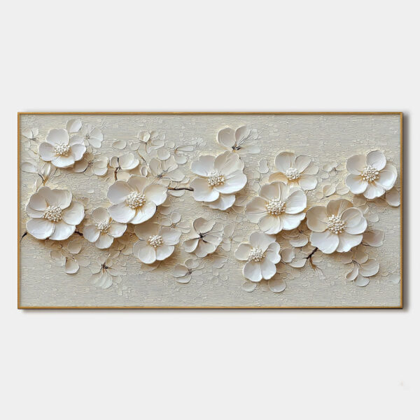 BLOSSOM SERENADE: Textured Floral Oil Painting