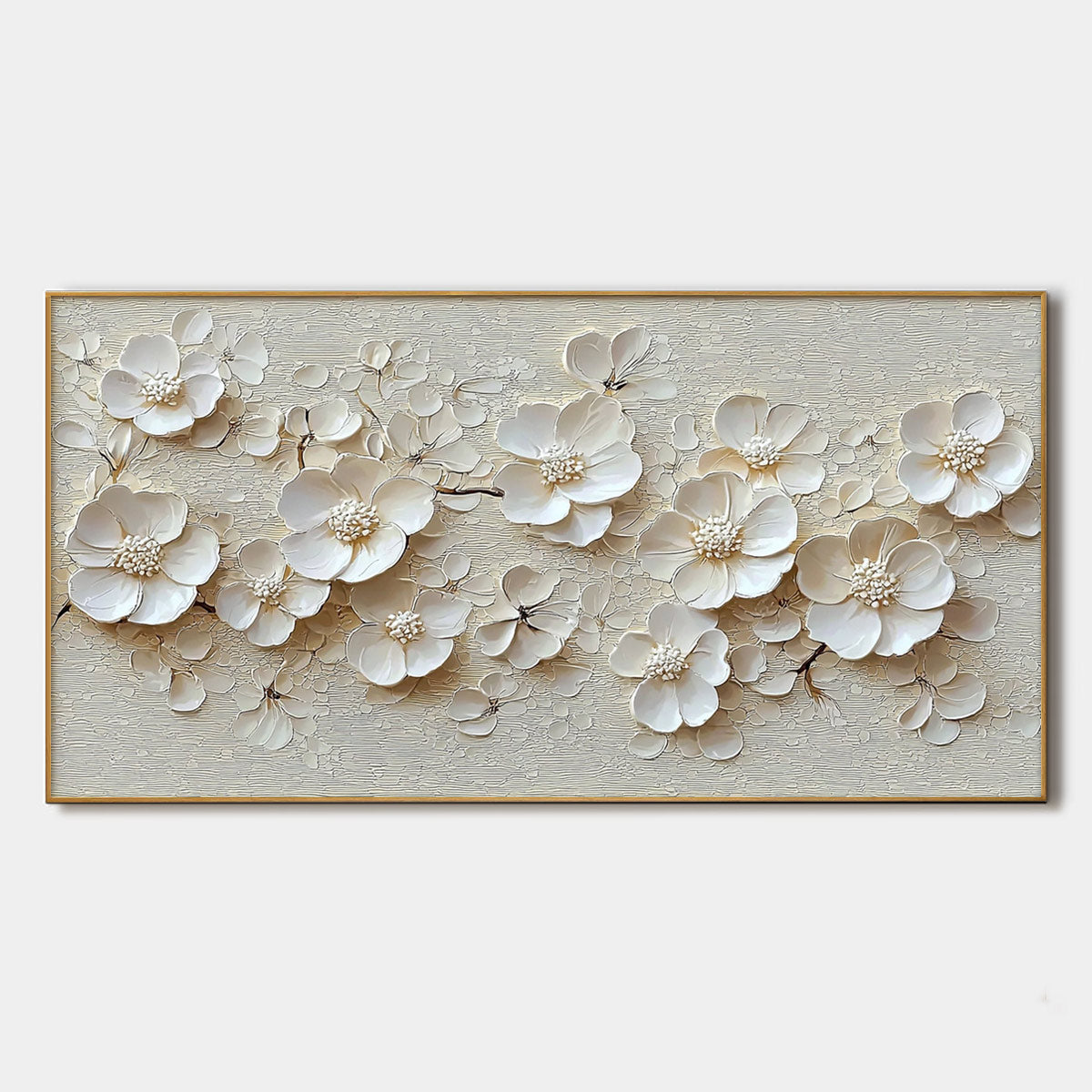 BLOSSOM SERENADE: Textured Floral Oil Painting