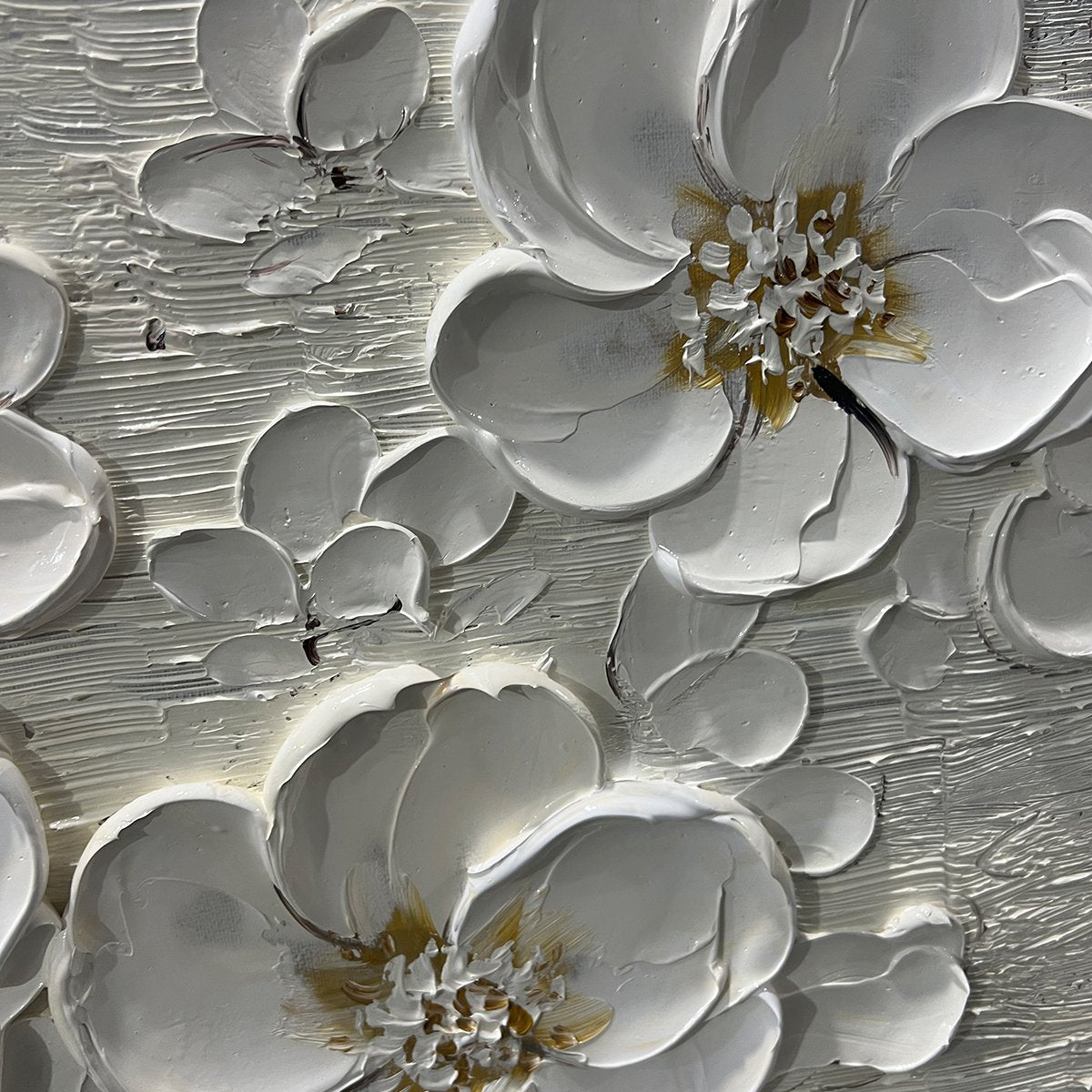 BLOSSOM SERENADE: Textured Floral Oil Painting - Image 6