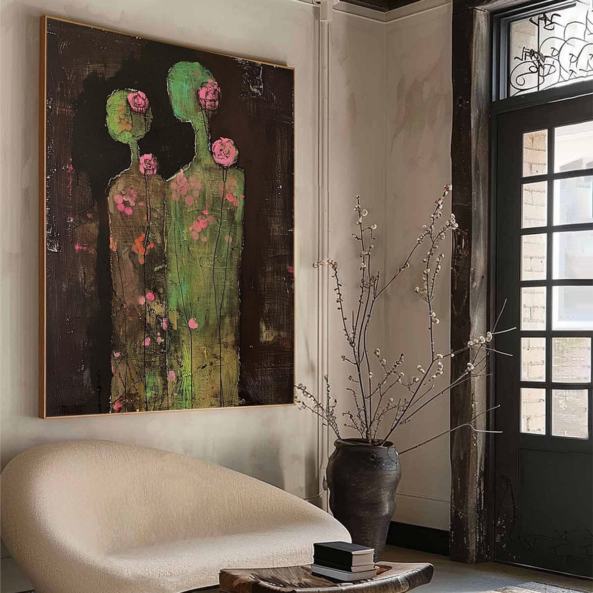 BLOSSOM SHADOWS: Figurative Floral Portrait Painting - Image 5