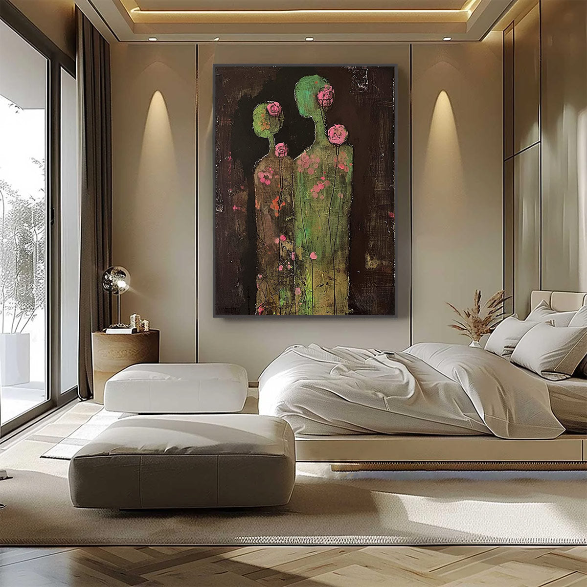 BLOSSOM SHADOWS: Figurative Floral Portrait Painting - Image 3