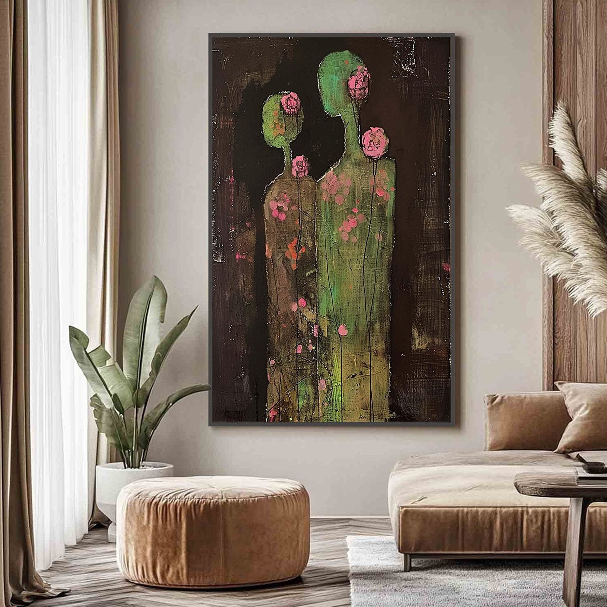 BLOSSOM SHADOWS: Figurative Floral Portrait Painting - Image 2