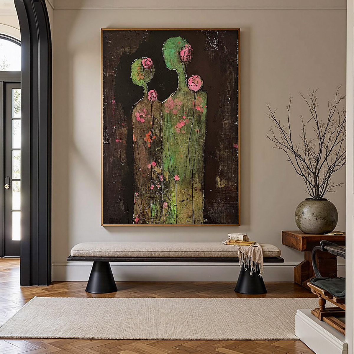 BLOSSOM SHADOWS: Figurative Floral Portrait Painting - Image 4