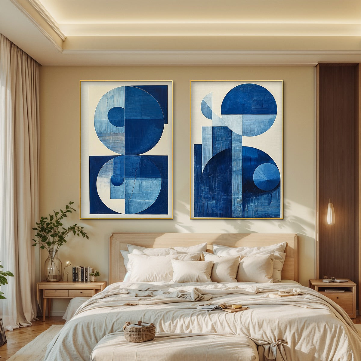 BLUE HARMONY: Minimalist Geometric Abstract Acrylic Painting - Image 7