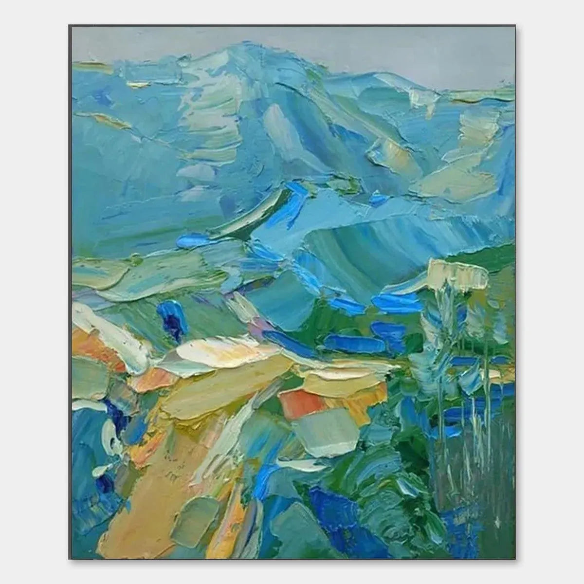 BLUE RIDGE MOUNTAINS: Textured Impasto Mountain Landscape Painting