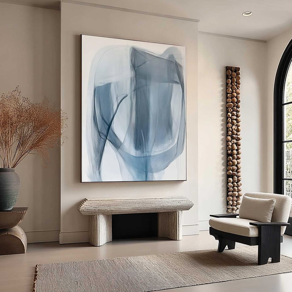 BLUE WHISPERS: Abstract Minimalist Oil Painting - Image 4