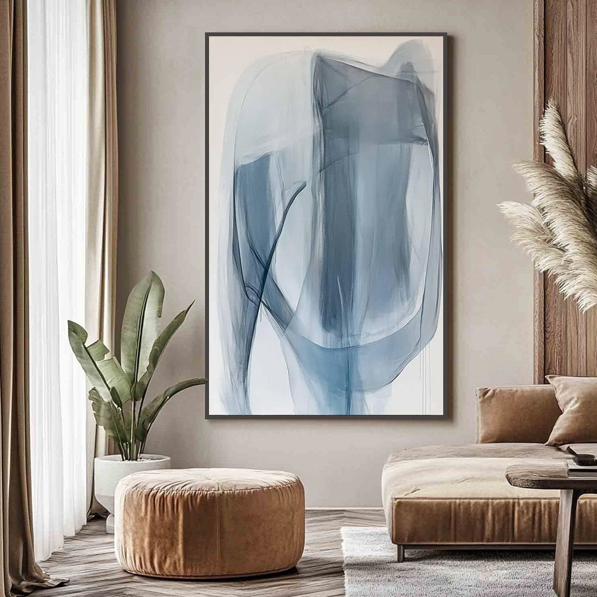BLUE WHISPERS: Abstract Minimalist Oil Painting - Image 5