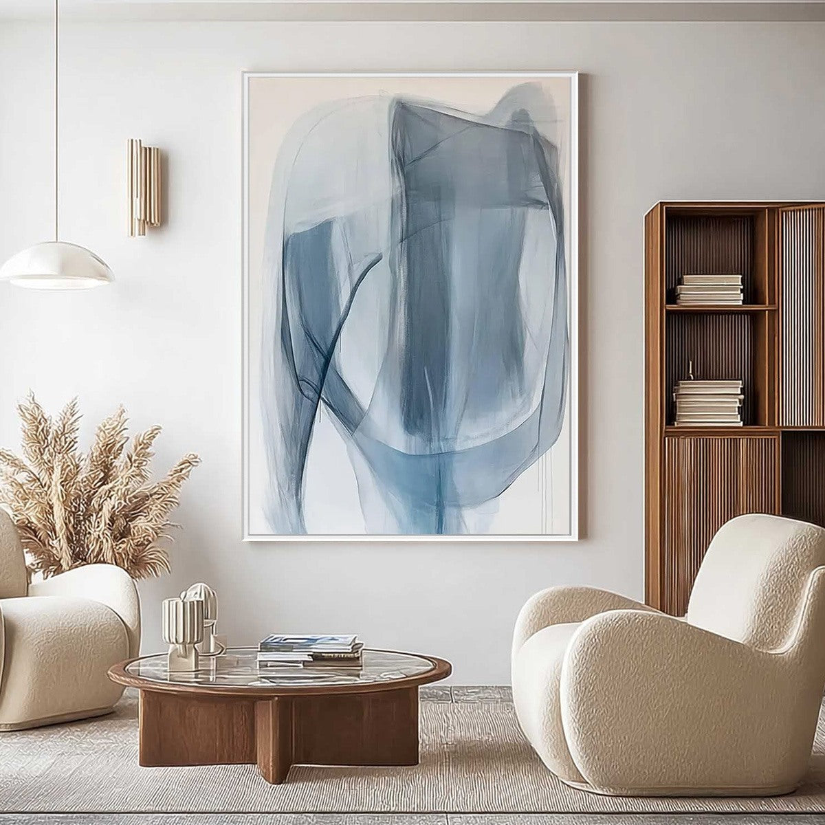 BLUE WHISPERS: Abstract Minimalist Oil Painting - Image 8