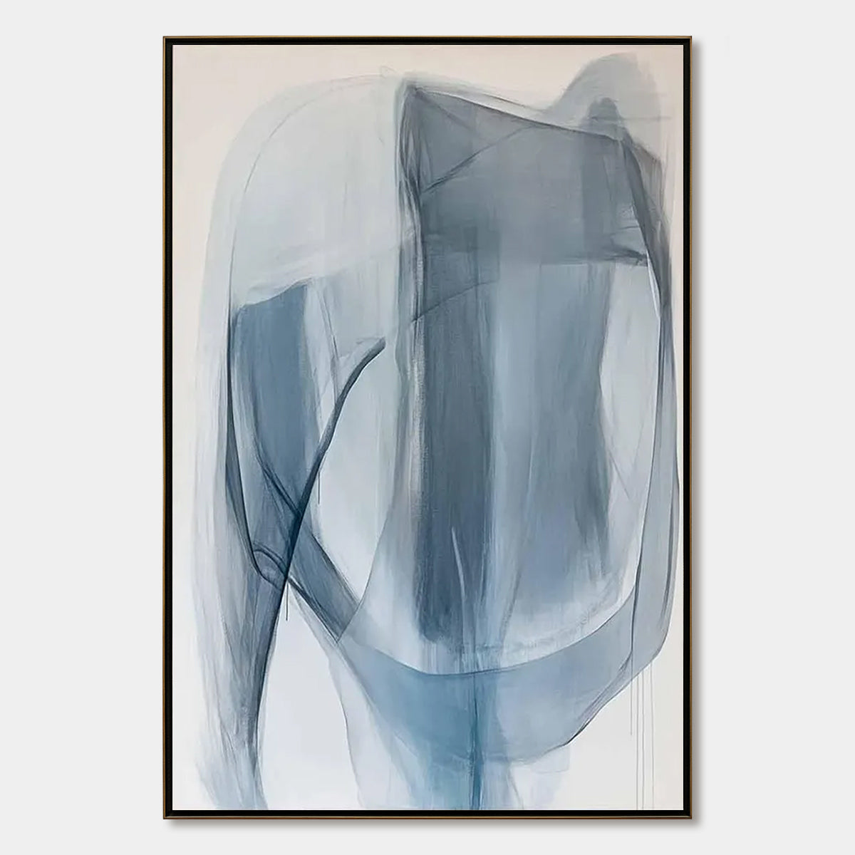 BLUE WHISPERS: Abstract Minimalist Oil Painting