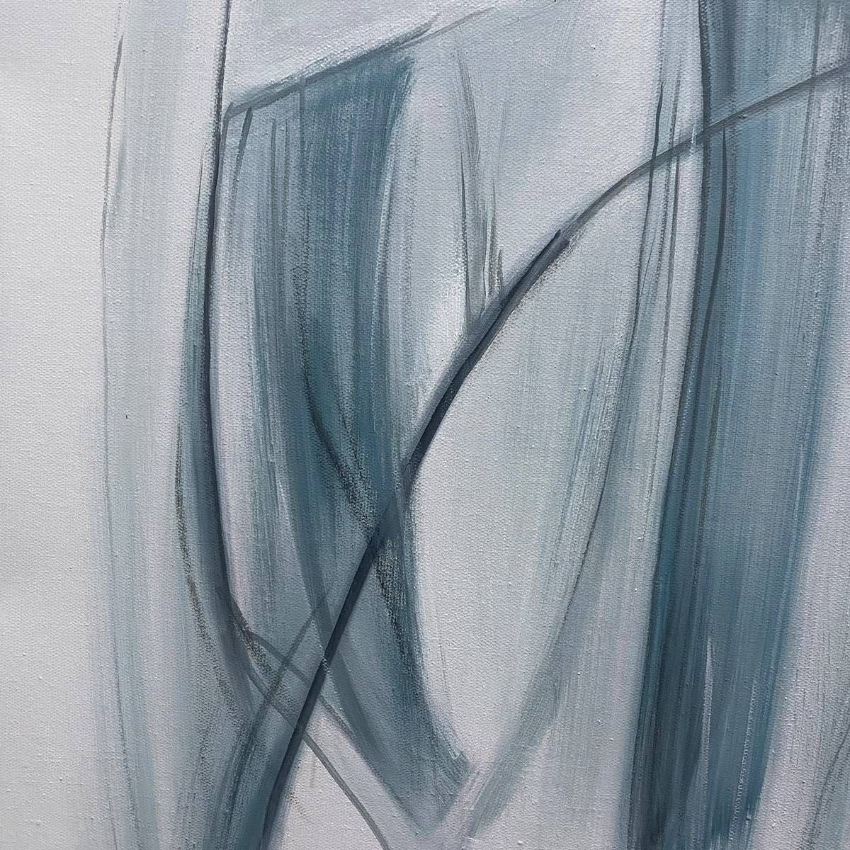 BLUE WHISPERS: Abstract Minimalist Oil Painting - Image 3