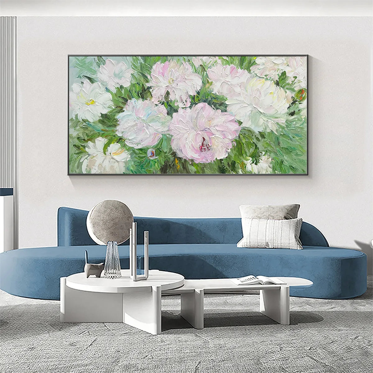 BLUSHING PEONIES: Floral Painting in Soft Pink and White - Image 2