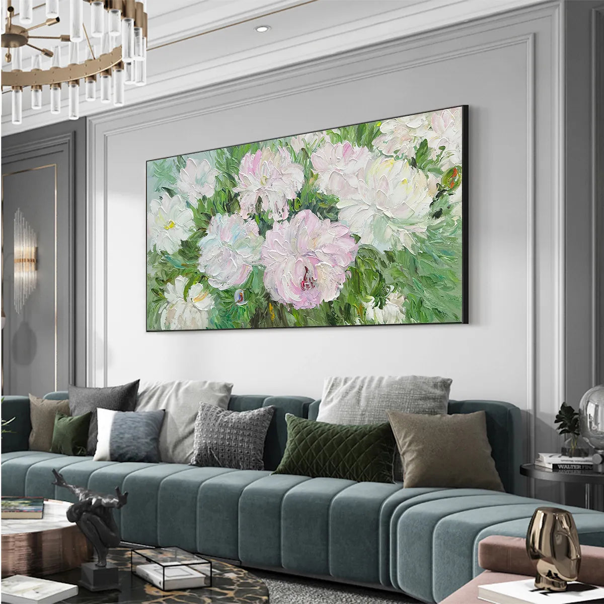 BLUSHING PEONIES: Floral Painting in Soft Pink and White - Image 4