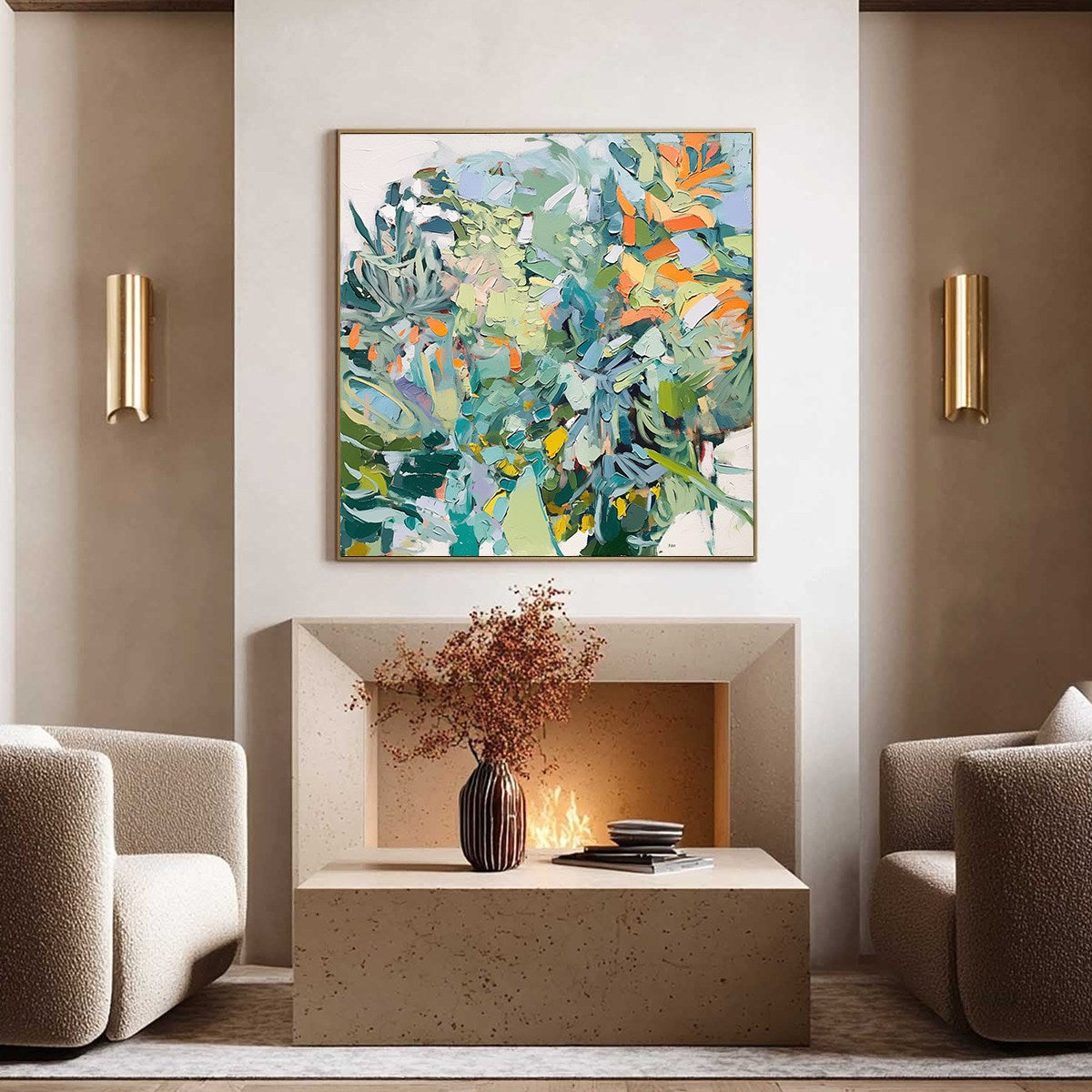 BOTANICAL RHAPSODY: Abstract Impressionist Floral Painting - Image 2
