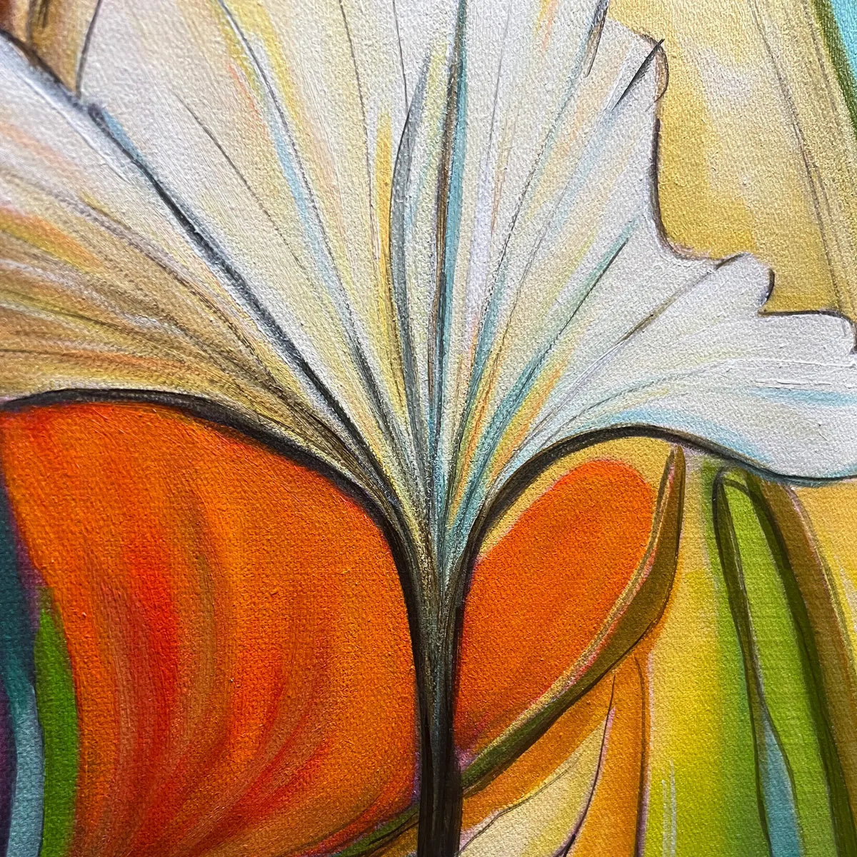 BOTANICAL SYMPHONY: Modern Abstract Floral Oil Painting - Image 6