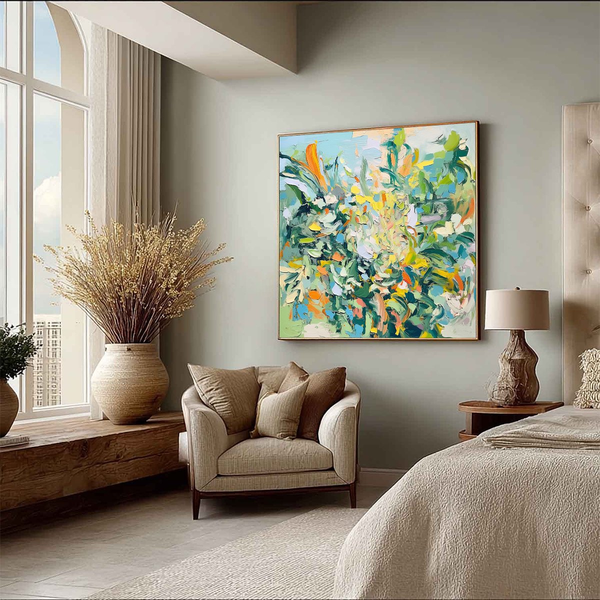 BOTANICAL WHIRL: Abstract Impressionist Floral Painting - Image 6