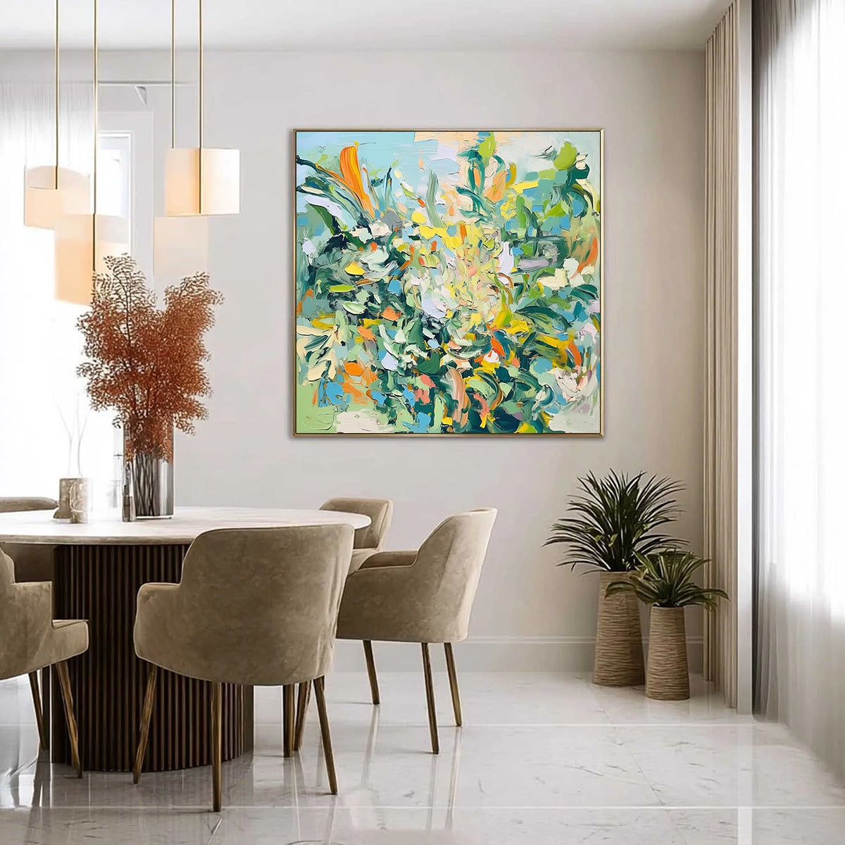 BOTANICAL WHIRL: Abstract Impressionist Floral Painting - Image 3