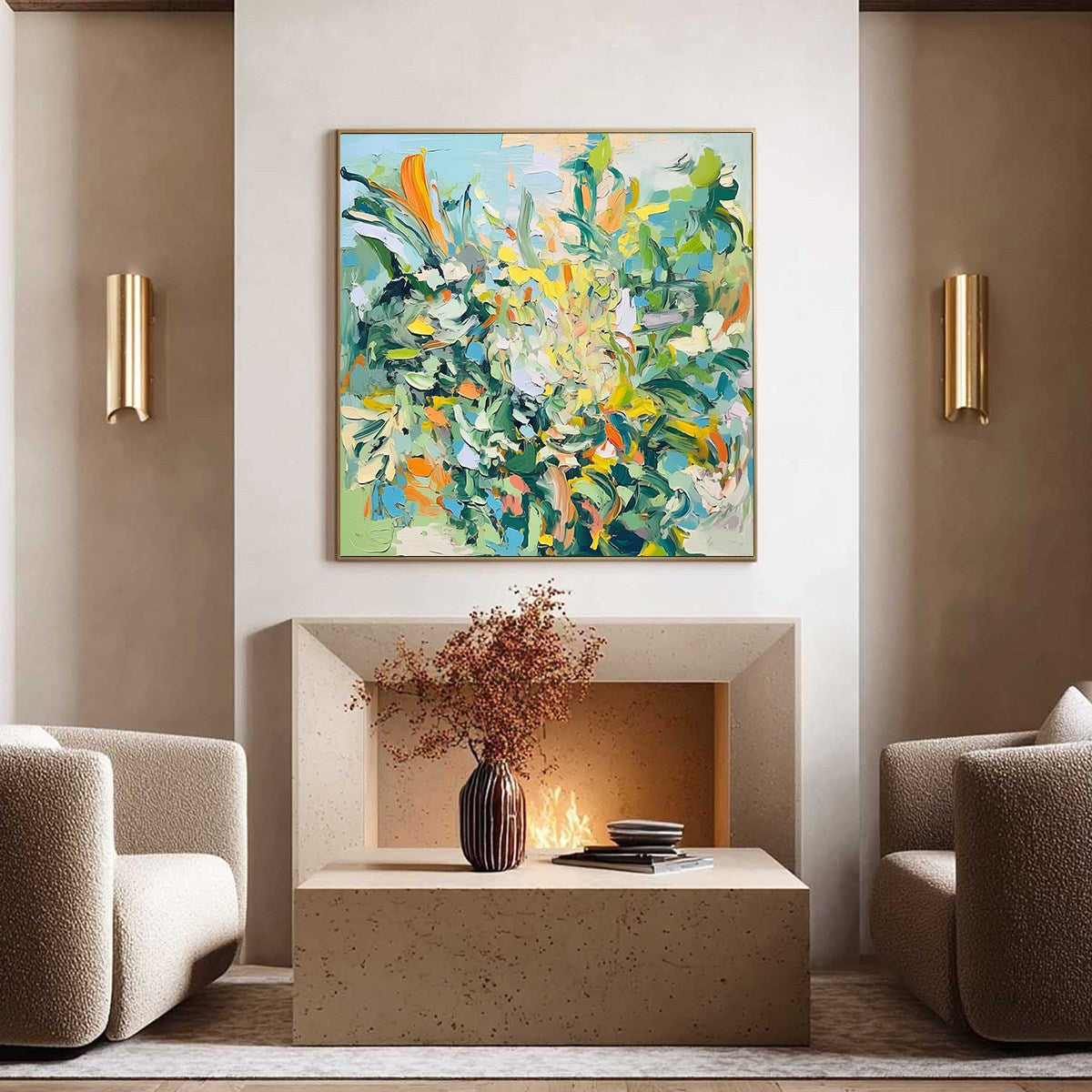 BOTANICAL WHIRL: Abstract Impressionist Floral Painting - Image 5