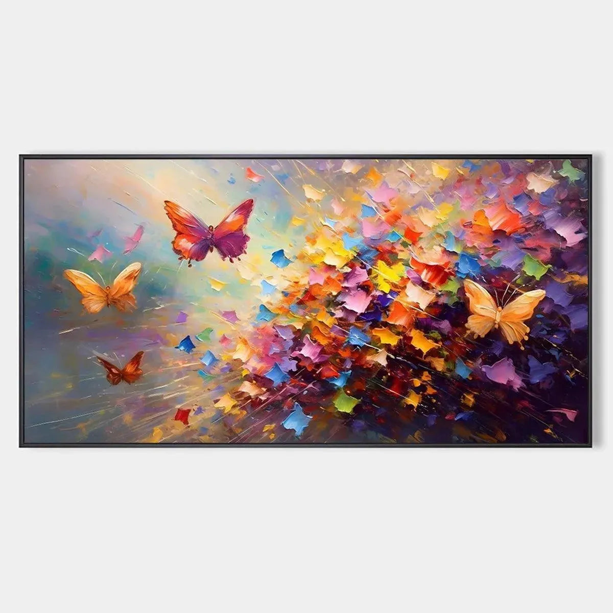 BUTTERFLY FLIGHT: Colorful Butterfly Painting on Canvas