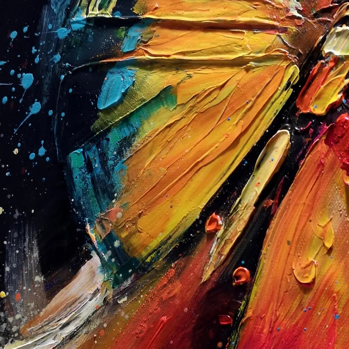 BUTTERFLY NEBULA: Colorful Butterfly Oil Painting on Canvas - Image 3