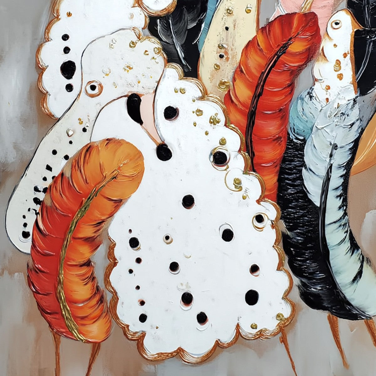 CANINE COUTURE: Whimsical Abstract Poodle and Feather Painting - Image 5