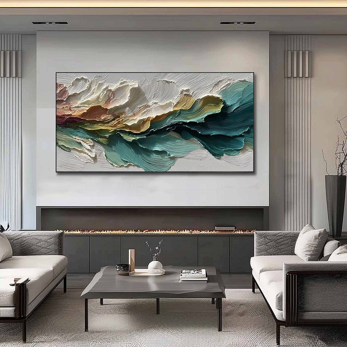 CANYON RHYTHM: Large Textured Abstract Impasto Landscape Painting - Image 2