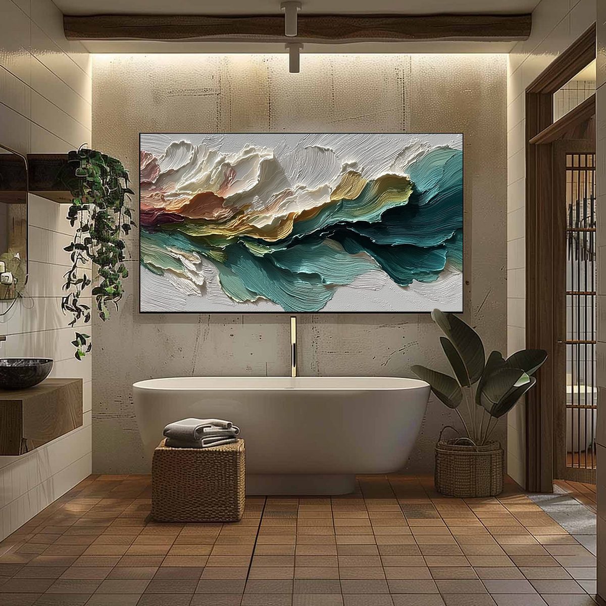 CANYON RHYTHM: Large Textured Abstract Impasto Landscape Painting - Image 6