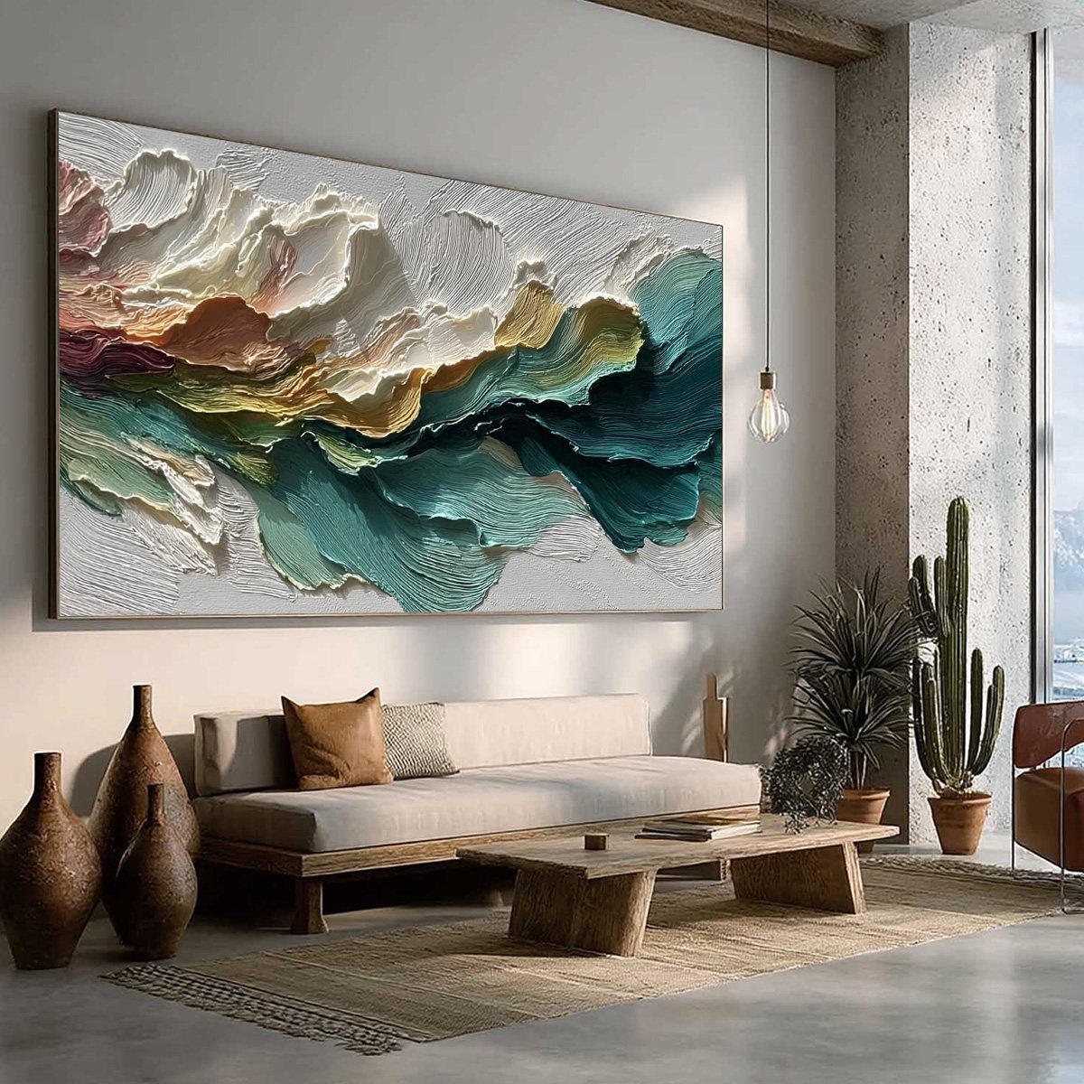 CANYON RHYTHM: Large Textured Abstract Impasto Landscape Painting - Image 8