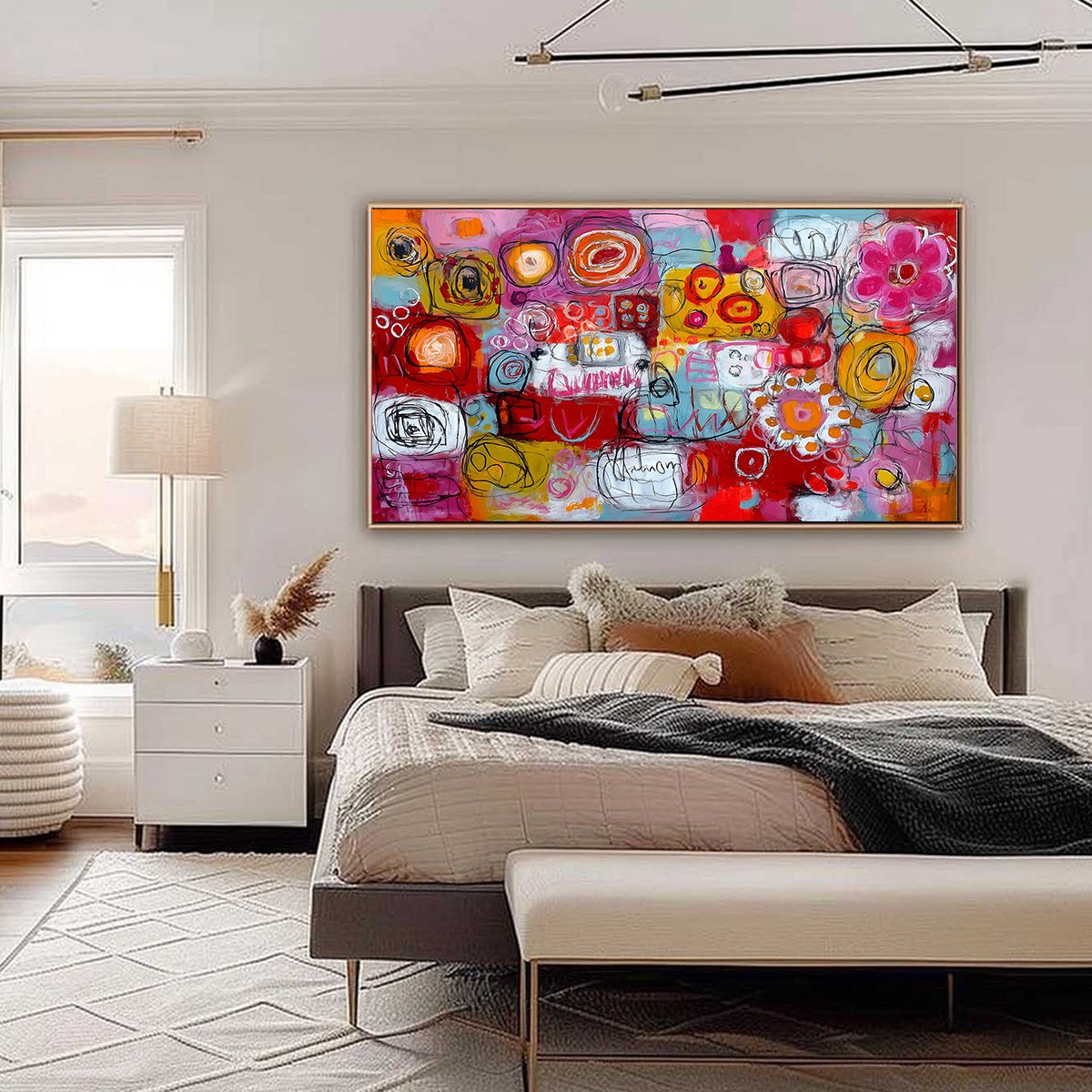 CARNIVAL OF COLORS: Large Colorful Abstract Painting for Modern Wall Decor - Image 6