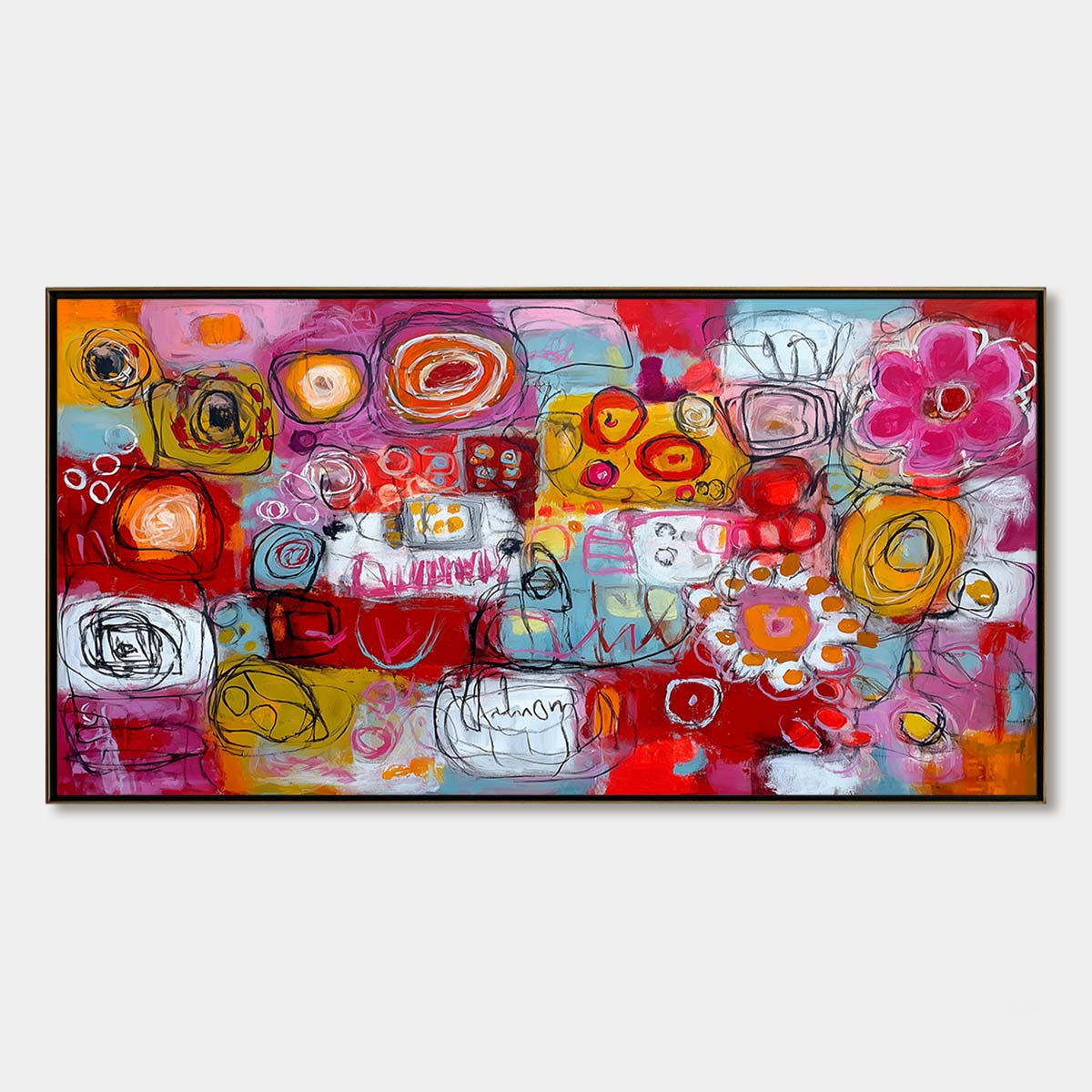 CARNIVAL OF COLORS: Large Colorful Abstract Painting for Modern Wall Decor