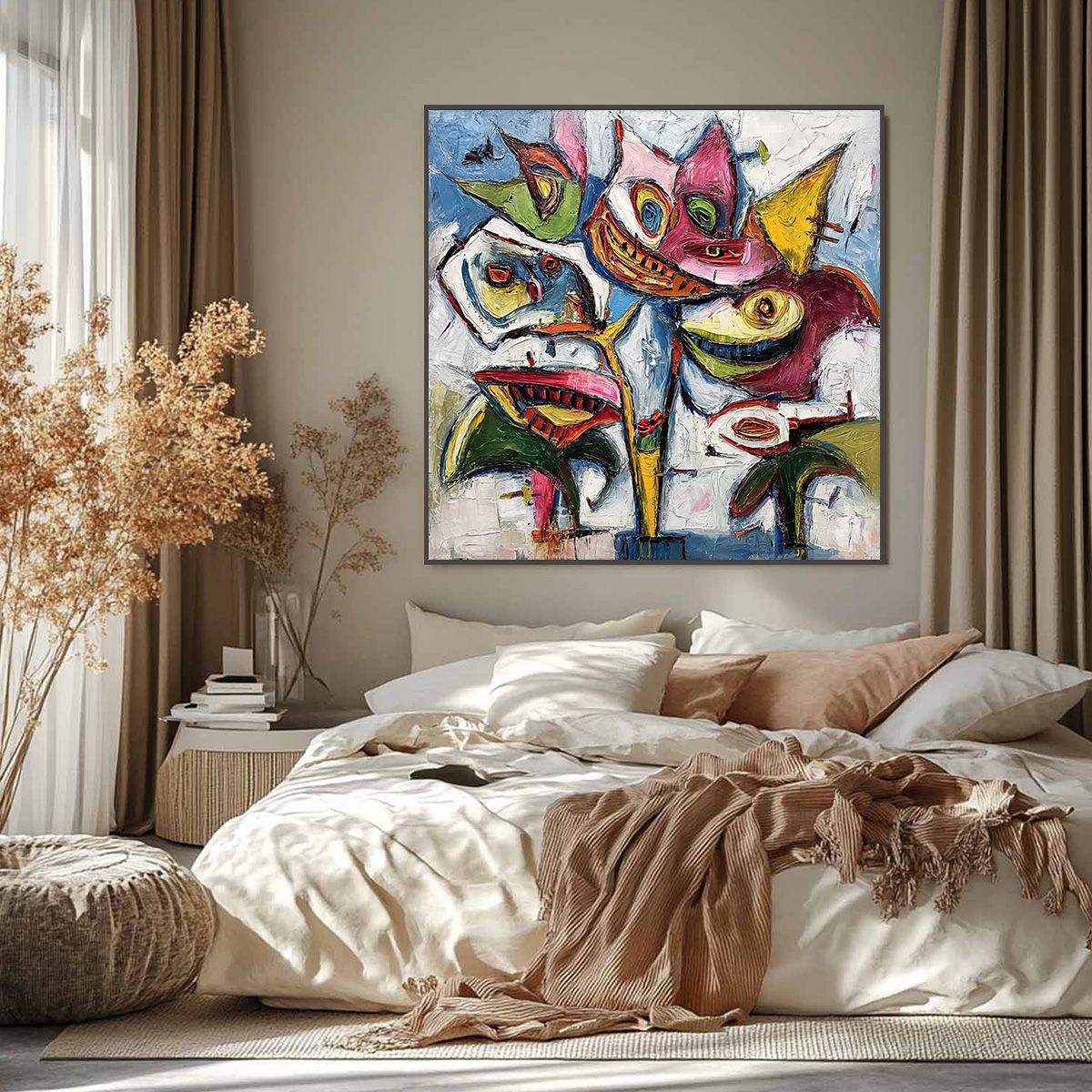 CARNIVAL OF SMILES: Large Colorful Abstract Impasto Wall Art - Image 6