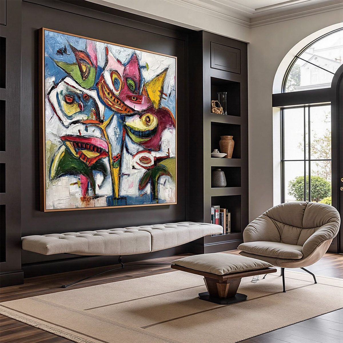 CARNIVAL OF SMILES: Large Colorful Abstract Impasto Wall Art - Image 7