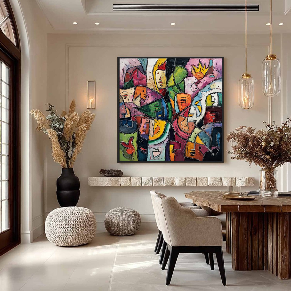 CARNIVAL OF SOULS: Large Colorful Abstract Figurative Wall Art - Image 4