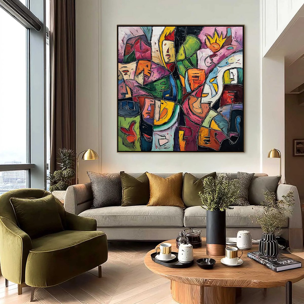 CARNIVAL OF SOULS: Large Colorful Abstract Figurative Wall Art - Image 6