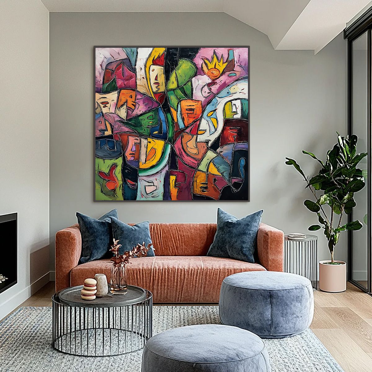 CARNIVAL OF SOULS: Large Colorful Abstract Figurative Wall Art - Image 2