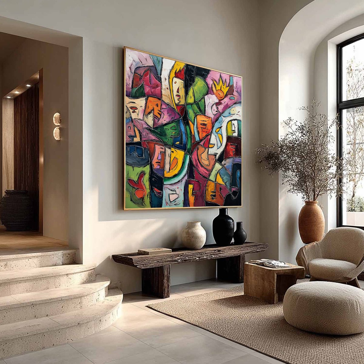 CARNIVAL OF SOULS: Large Colorful Abstract Figurative Wall Art - Image 8