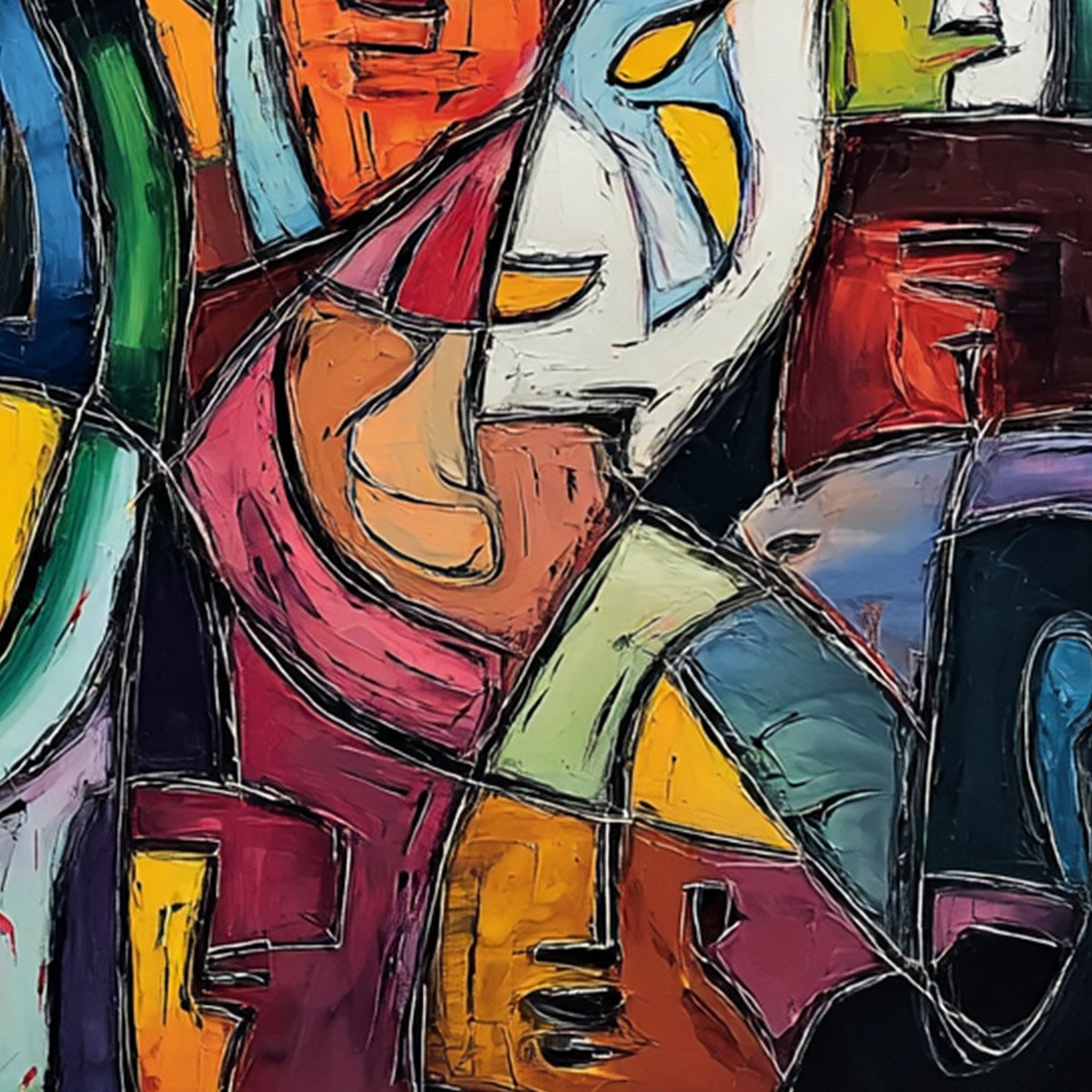 CARNIVAL OF SOULS: Large Colorful Abstract Figurative Wall Art - Image 3