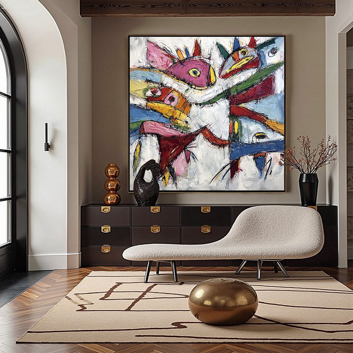 CARNIVAL OF SOULS: Large Colorful Abstract Impasto Wall Art - Image 2