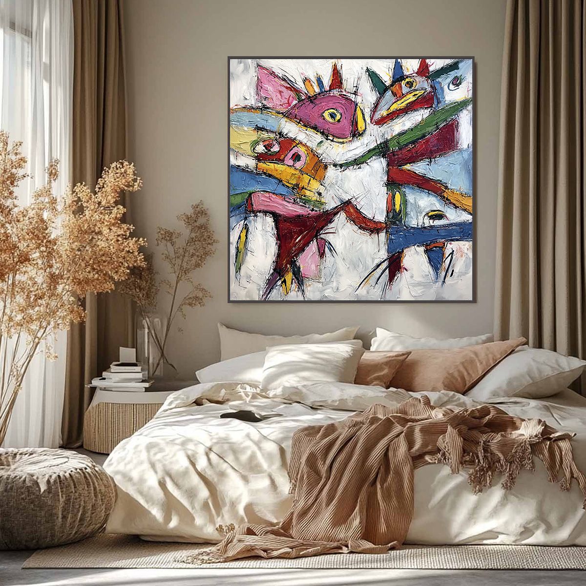 CARNIVAL OF SOULS: Large Colorful Abstract Impasto Wall Art - Image 6