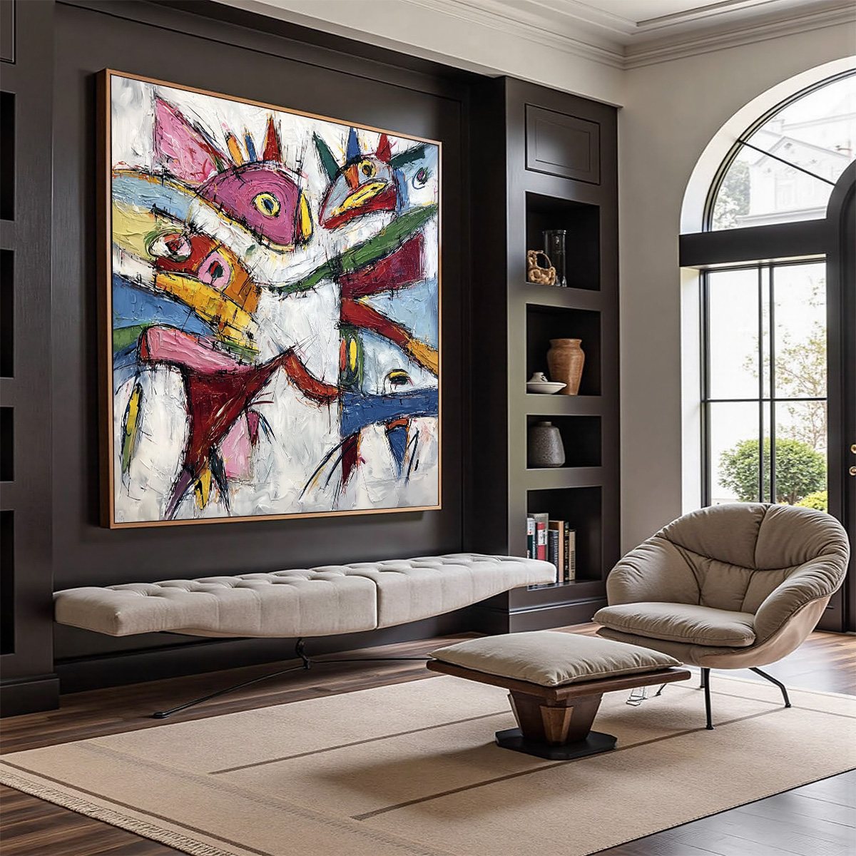 CARNIVAL OF SOULS: Large Colorful Abstract Impasto Wall Art - Image 7